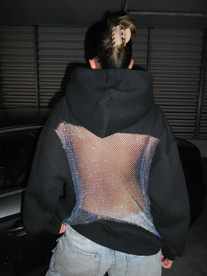 Kristal-Mesh Hoodie™ — Beheers de Spotlight met Gedurfde Stijl en Luxe Comfort