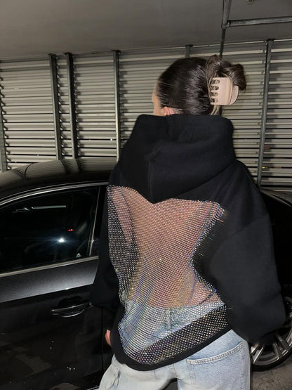 Kristal-Mesh Hoodie™ — Beheers de Spotlight met Gedurfde Stijl en Luxe Comfort