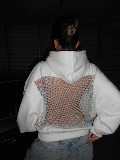Kristal-Mesh Hoodie™ — Beheers de Spotlight met Gedurfde Stijl en Luxe Comfort