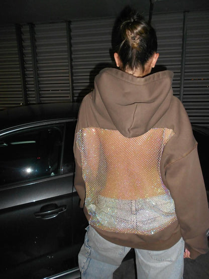 Kristal-Mesh Hoodie™ — Beheers de Spotlight met Gedurfde Stijl en Luxe Comfort